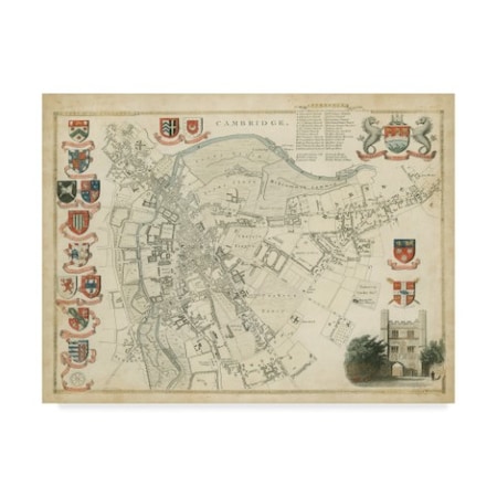 Unknown 'Map Of Cambridge' Canvas Art,35x47